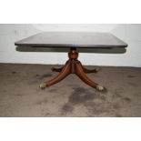 LOW SQUARE REPRODUCTION MAHOGANY EFFECT COFFEE TABLE, APPROX 100CM X 88CM
