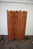 PAINTED FOLDING SCREEN, APPROX 165CM HEIGHT