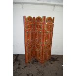 PAINTED FOLDING SCREEN, APPROX 165CM HEIGHT