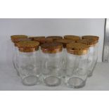 SET OF 12 GLASS KITCHEN JARS