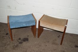 TWO LATE 20TH CENTURY STAG UPHOLSTERED STOOLS, LARGER APPROX 50CM