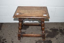 SMALL JOINTED OAK STOOL, WIDTH APPROX 46CM