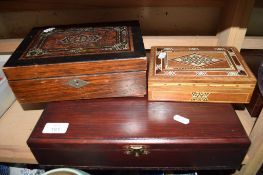 THREE VARIOUS WOODEN BOXES