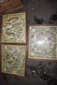 PAIR OF FRAMED REPRODUCTION MAPS, EACH FRAME WIDTH APPROX 56CM