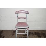 PAINTED BEDROOM CHAIR, HEIGHT APPROX 86CM