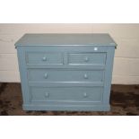 PAINTED PINE CHEST OF TWO SHORT OVER TWO LONG DRAWERS, WIDTH APPROX 88CM