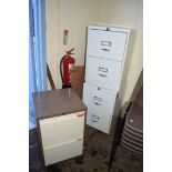 THREE TWO-DRAWER METAL FILING CABINETS