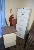 THREE TWO-DRAWER METAL FILING CABINETS