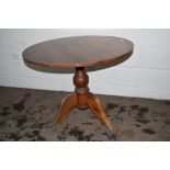 STAINED CIRCULAR KITCHEN TABLE, APPROX 93CM DIAM