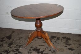 STAINED CIRCULAR KITCHEN TABLE, APPROX 93CM DIAM