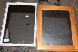 TWO SMALL FRAMED MIRRORS, LARGER WIDTH APPROX 33CM