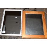 TWO SMALL FRAMED MIRRORS, LARGER WIDTH APPROX 33CM