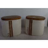 PAIR OF VINTAGE RAYWARE KITCHEN CANISTERS