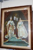 FRAMED PRINT DEPICTING THE CORONATION OF KING GEORGE V AND QUEEN MARY 1911, WIDTH APPROX 56CM