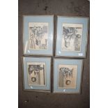 SET OF PRINTS, THE FOUR SEASONS, EACH FRAME WIDTH APPROX 31CM