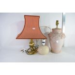 THREE VARIOUS TABLE LAMPS