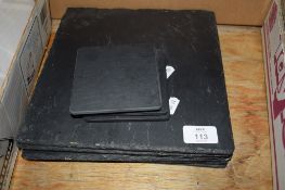 SET OF SLATE TABLE MATS AND COASTERS