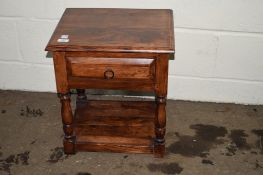 MODERN HARDWOOD SIDE TABLE WITH DRAWER, WIDTH APPROX 44CM