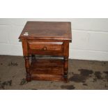 MODERN HARDWOOD SIDE TABLE WITH DRAWER, WIDTH APPROX 44CM