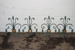 SET OF FOUR ELECTRIC CANDLE STYLE WALL SCONCES, EACH APPROX HEIGHT 45CM