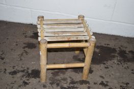 SMALL BAMBOO JOINTED STOOL, APPROX 32CM SQUARE