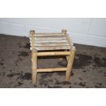 SMALL BAMBOO JOINTED STOOL, APPROX 32CM SQUARE