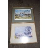 TWO FRAMED PRINTS OF BUXTON MILL AND ELSING MILL, EACH FRAME WIDTH APPROX 53CM