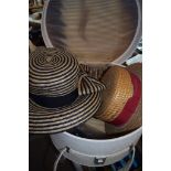 1970S HAT BOX CONTAINING TWO HATS
