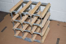 NINE-HOLE WOODEN WINE RACK