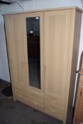 MODERN TRIPLE WARDROBE, WIDTH APPROX 130CM