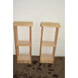 PAIR OF MODERN PINE SMALL SHELF UNITS, EACH APPROX 35CM WIDE