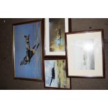 BOX CONTAINING FRAMED PRINTS OF WWII AIRCRAFT ETC