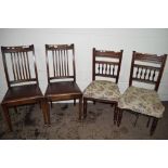 PAIR OF UPHOLSTERED DINING CHAIRS, HEIGHT APPROX 91CM