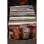 BOX CONTAINING 33RPM VINYL ALBUMS INCLUDING INTERNATIONAL FOLK MUSIC, JULIE LONDON ETC