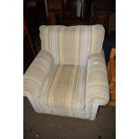 UPHOLSTERED ARMCHAIR, WIDTH APPROX 92CM