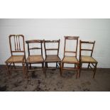 PAIR OF CANE SEATED BEDROOM CHAIRS, HEIGHT APPROX 84CM