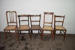 PAIR OF CANE SEATED BEDROOM CHAIRS, HEIGHT APPROX 84CM