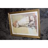 FRAMED PRINT "IN DISGRACE", FRAME WIDTH APPROX 39CM