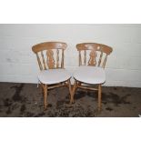 PAIR OF PINE KITCHEN CHAIRS, EACH HEIGHT APPROX 85CM
