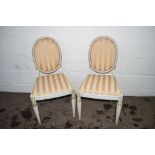 PAIR OF PAINTED BEDROOM CHAIRS, APPROX 92CM