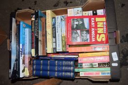 BOX CONTAINING MIXED HARDBACKS AND PAPERBACKS INCLUDING DORLING KINDERSLEY, TITANIC INTEREST ETC