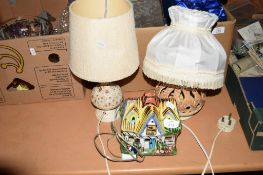 THREE VARIOUS TABLE LAMPS