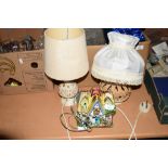 THREE VARIOUS TABLE LAMPS