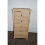MODERN TALL CHEST OF DRAWERS, WIDTH APPROX 61CM