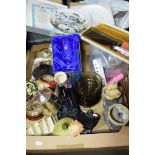 BOX: VARIOUS HOUSEWARES ETC INCLUDING ROYAL CROWN DERBY CAKE SLICE, LURPAK TOAST RACK ETC