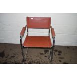 CHROMIUM FRAMED CHAIR, WIDTH APPROX 60CM