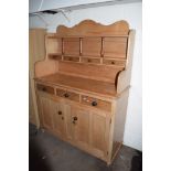 VICTORIAN PINE KITCHEN DRESSER, WIDTH APPROX 145CM