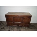 19TH CENTURY OAK COFFER WITH DRAWERS BENEATH, WIDTH APPROX 140CM