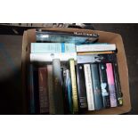 BOX CONTAINING MIXED BOOKS INCLUDING HISTORY INTEREST, EVELYN WAUGH ETC