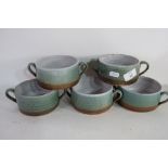 FIVE PORTHLEVEN SOUP BOWLS